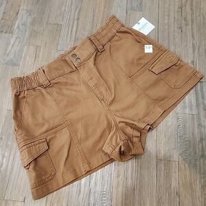NEW Arizona Jean Co Pony Brown Pockets Cargo Shorts Womens Size 15  2.5" Inseam